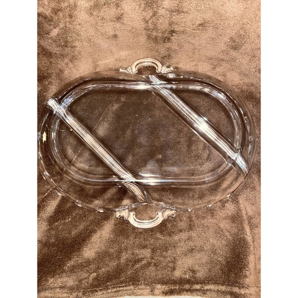 Fostoria Century Clear Glass- 11" 3 Part Oval Relish Serving Dish 2630 - Picture 4 of 5